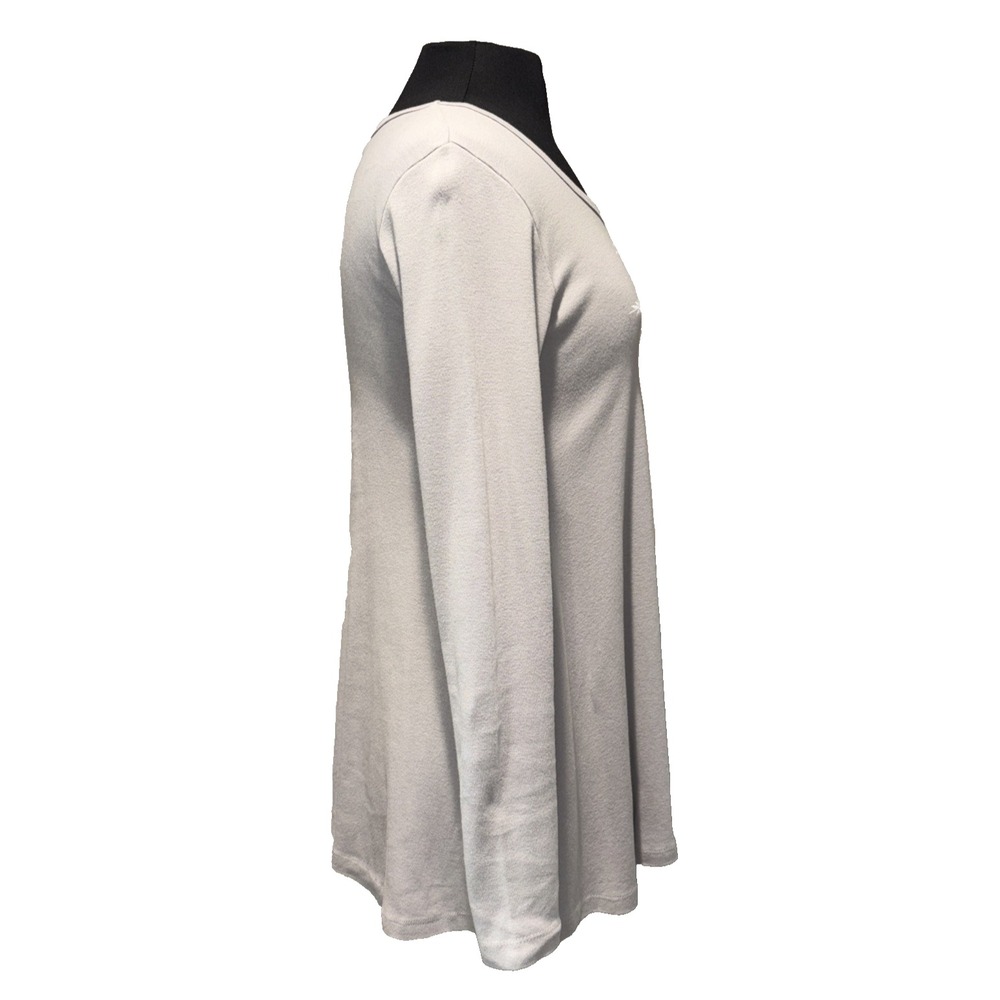 NEW Classic Christmas Kitty Round Neck Long Sleeve Tunic Women's Size M Gray - Picture 7 of 9